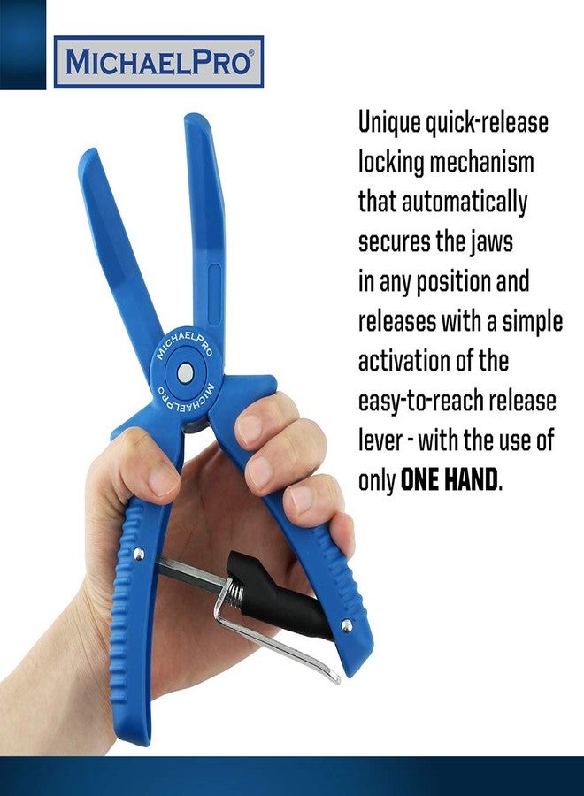 MichaelPro مجموعة كماشة مشابك خرطوم قفل من MichaelPro MP003060، مكونة من قطعتين، حاصلة على براءة اختراع، للاستخدام بيد واحدة، مجموعة أدوات مشابك خرطوم، كماشة ضغط خرطوم، مقاسين - Image 4