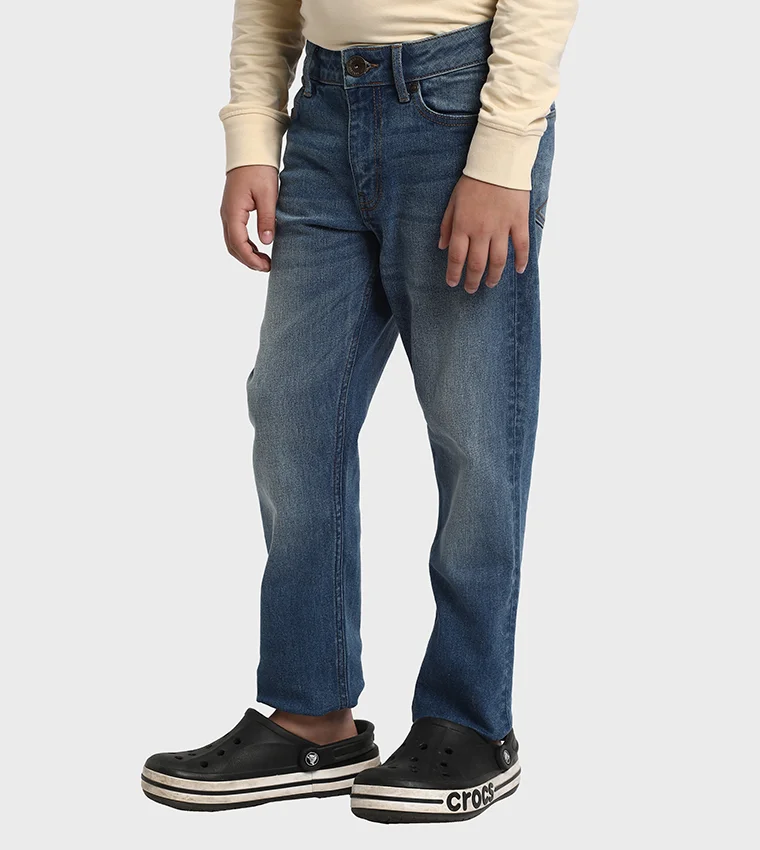 BEVERLY HILLS POLO CLUB Faded Mid Rise Straight Fit Jeans