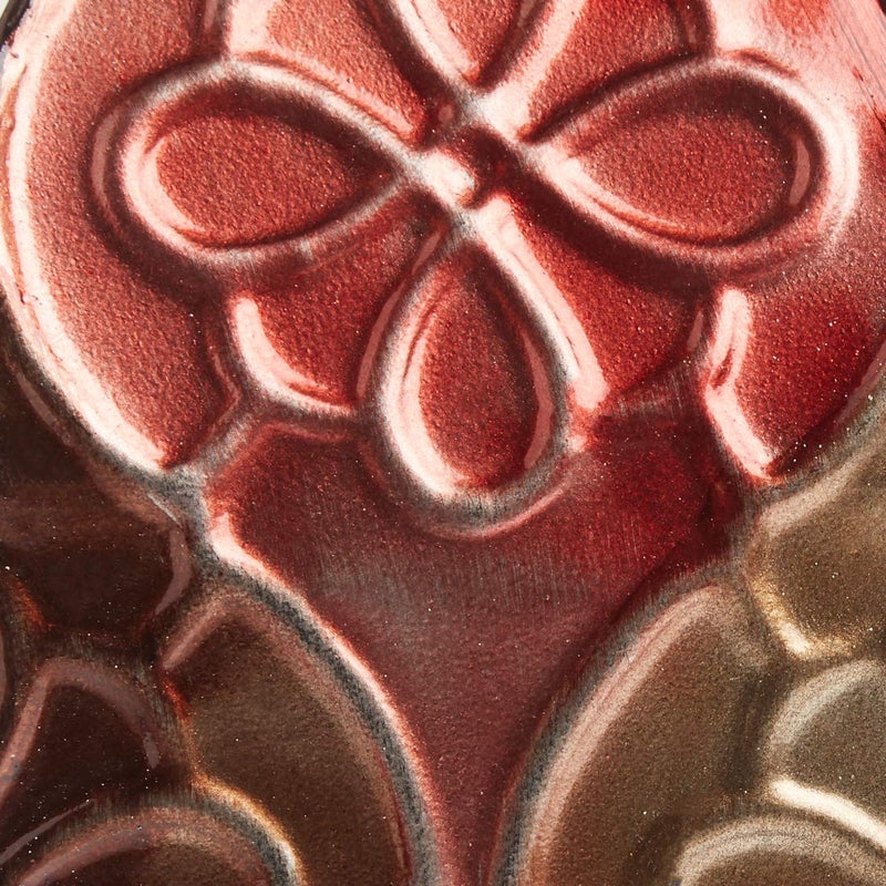 Elements Harlequin Embossed Decorative Metal Vase Home Decor for Dried Flower and Artificial Floral Arrangements Living Room Bedroom Table Centerpiece 17Inch - Image 5