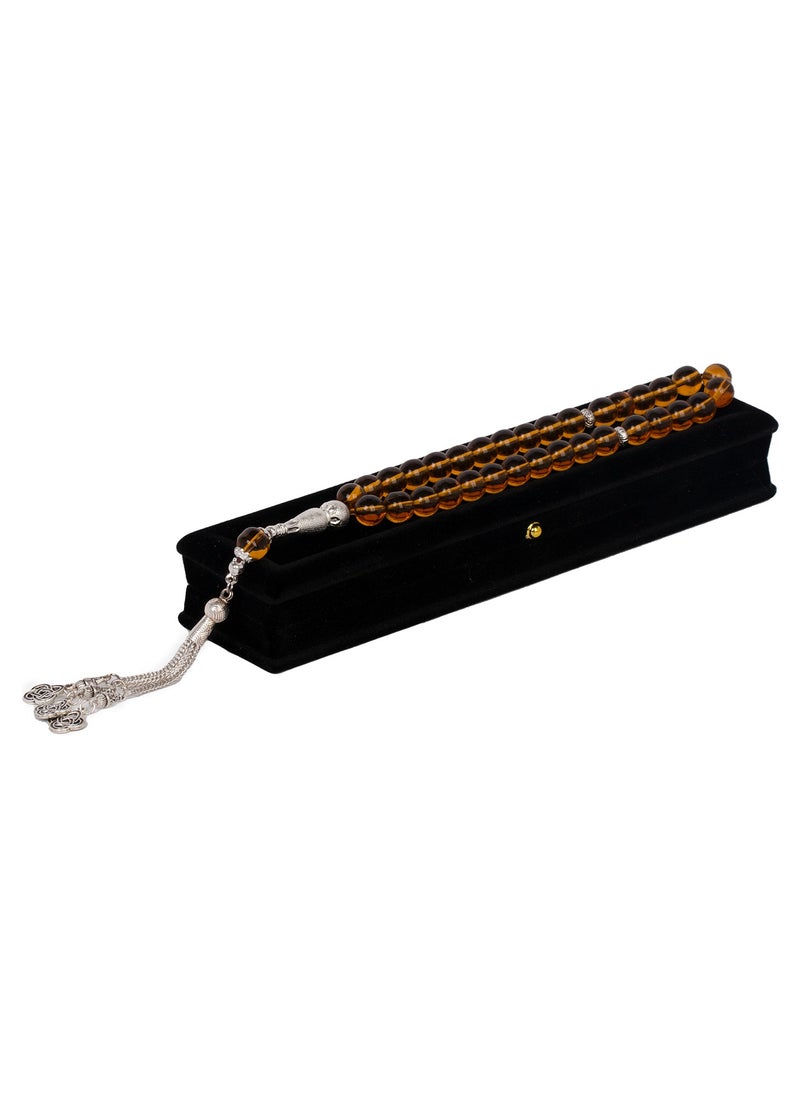 RS Honey colored stone rosary 10ml  - Image 1