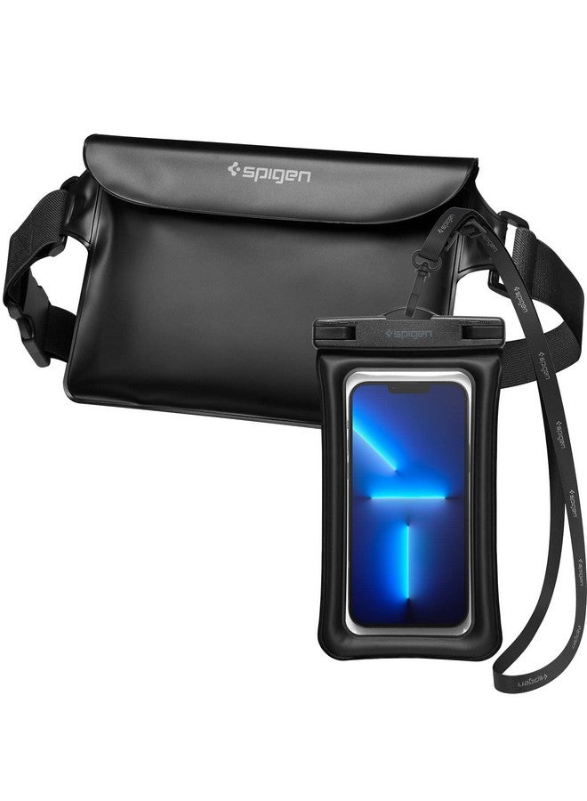 Spigen Polyvinyl Chloride Aqua Shield IPX8 Waterproof Pouch Bag and 8.7 inches Mobile Phone Pouch Case Compatible For iPhone Samsung Galaxy OnePlus Xiaomi Google and up to 8.7 inches - Black - Image 1