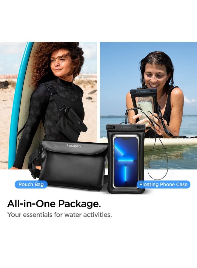 Spigen Polyvinyl Chloride Aqua Shield IPX8 Waterproof Pouch Bag and 8.7 inches Mobile Phone Pouch Case Compatible For iPhone Samsung Galaxy OnePlus Xiaomi Google and up to 8.7 inches - Black - Image 2