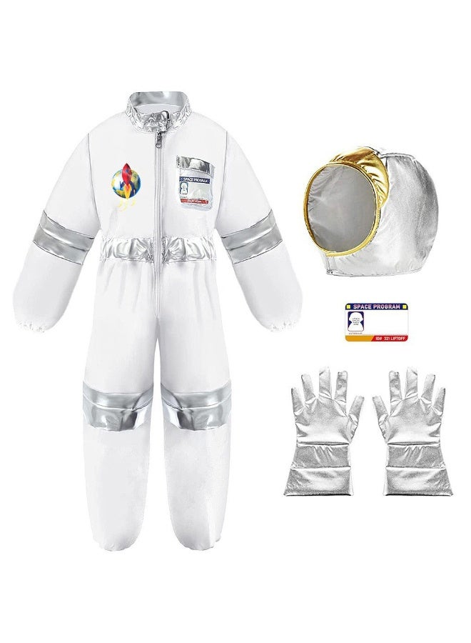 JAYATO Children's Space Suit, Halloween Cosplay costume, Astronaut, Cosmonaut, Festival Party Performance Costume, Role-playing Costume Set, Size M (110cm -120 cm) - Image 1