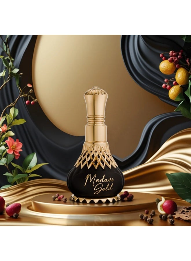 Al Nuaim Al-Nuaim Madavi Gold Attar Roll On Unisex 9.9ml | Long Lasting Alcohol-Free Aromatic Fragrance Oil | Bergamot Cinnamon Rose Oud Musk Premium Pocket Perfume for Men & Women | Daily Wear & Special Occasions - Image 3