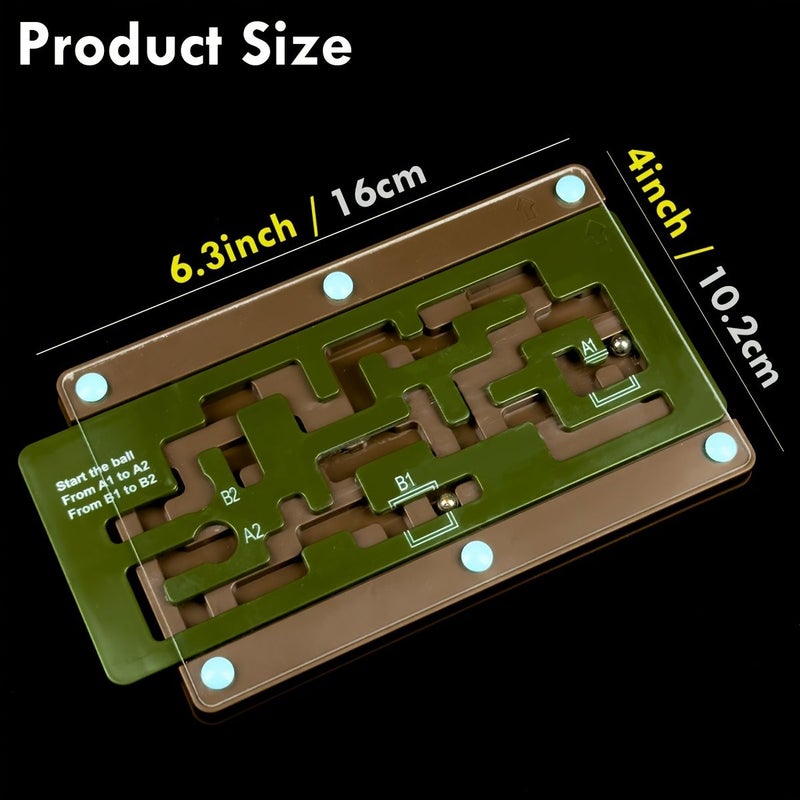 Brown Base Advanced Maze Game Board For Adults Portable Marble Labyrinth Balance Concentration Test - Image 2