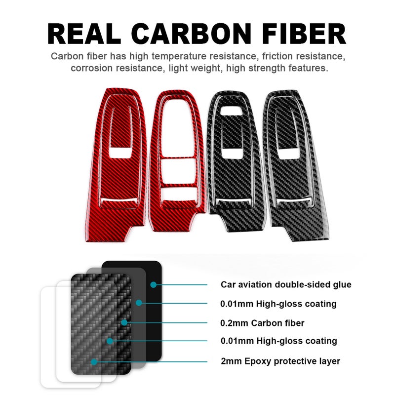 Real Carbon Fiber Sticker For Subaru WRX/WRX STI 2022 2023 2024 Car Door Window Switch Button Panel Interior Trim Accessories - Image 4