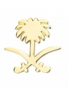 Saudi National Day 93 pin brooch with design of two swords and palm tree distinctive brooch