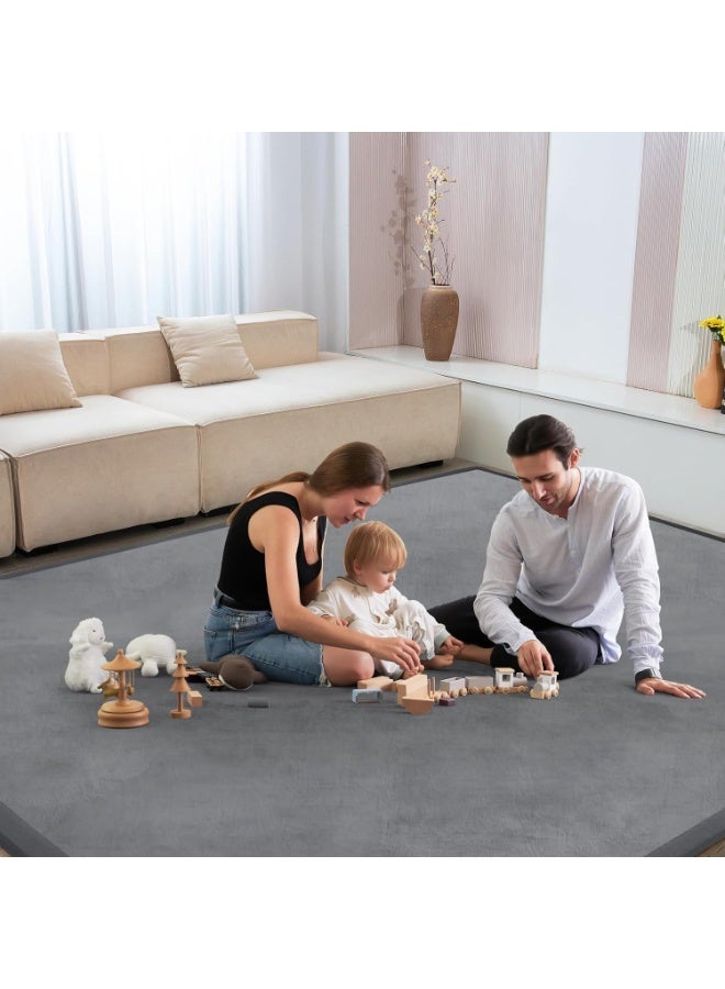 Arabest Baby Play Mat for Floor Nursery Rug Muscle Mat Area Rug Playroom Rug 50"x50" Playpen Mat Elastic Foam 1.3" Thick Crawling Mat For Babies,Toddlers, Infants, Kids,Grey - Image 3