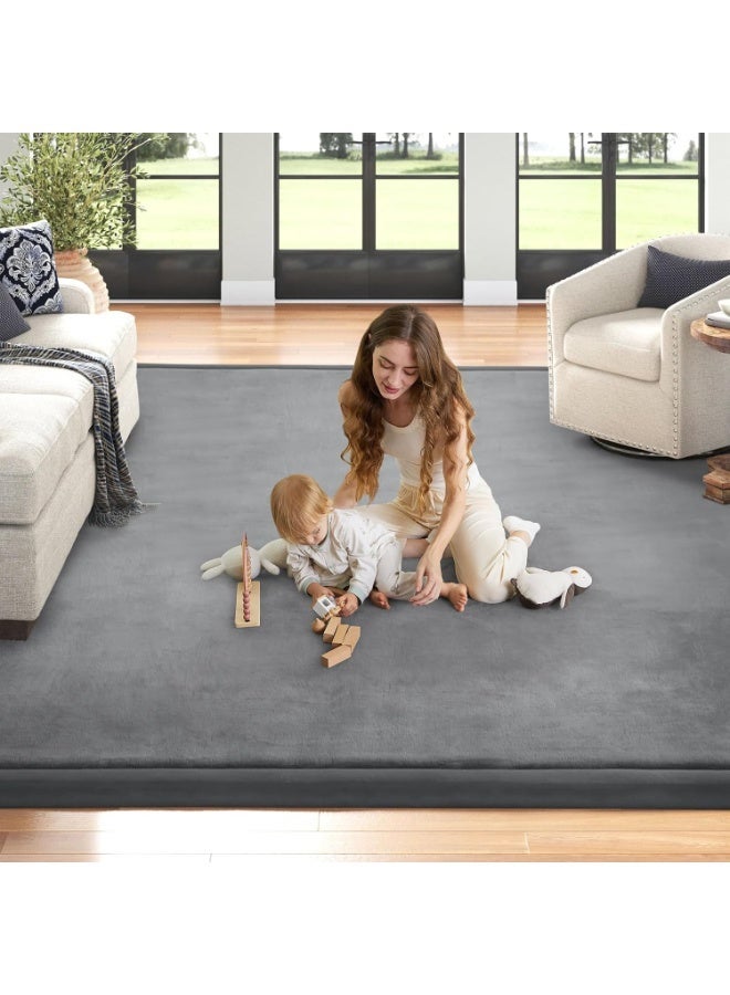 Arabest Baby Play Mat for Floor Nursery Rug Muscle Mat Area Rug Playroom Rug 50"x50" Playpen Mat Elastic Foam 1.3" Thick Crawling Mat For Babies,Toddlers, Infants, Kids,Grey - Image 5