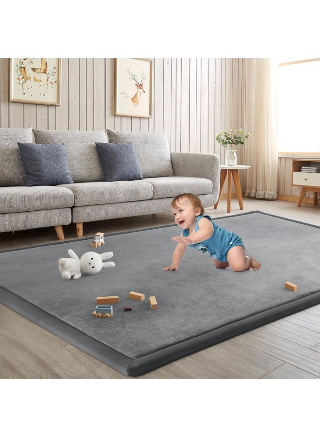 Arabest Baby Play Mat for Floor Nursery Rug Muscle Mat Area Rug Playroom Rug 50"x50" Playpen Mat Elastic Foam 1.3" Thick Crawling Mat For Babies,Toddlers, Infants, Kids,Grey - Image 1