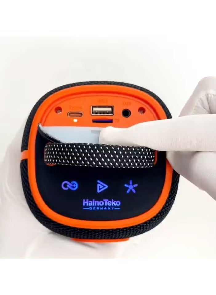 Haino Teko S43 Portable Speaker with Button Control and RGB Color – Compact, High-Quality Sound with Dynamic LED Lighting, Ideal for Indoor & Outdoor Use, Blue - Image 2