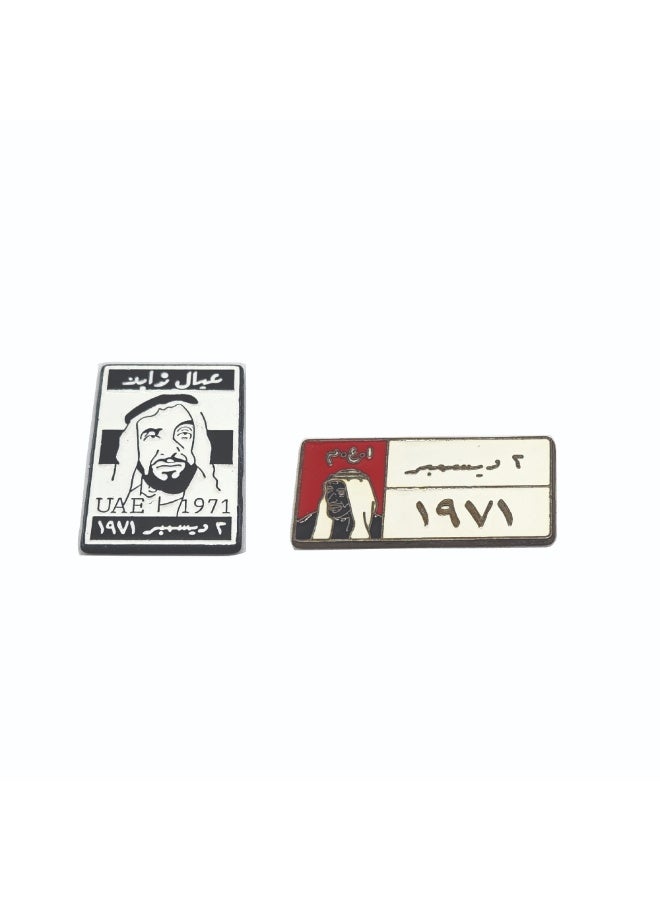 Kipfy UAE National Day Ayal Zayed  Metal Sticker Set – Sheikh Zayed 1971 2 December Badge & UAE Heritage Car Emblems – Premium Self Adhesive Metal Stickers for Car, Laptop & Accessories - Image 1