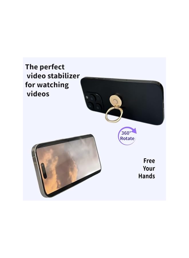 Green Tiger Islamic Moon Phone Ring Holder Gold - 360°Rotate Magnetic Phone Grip Stand for iPhone 15 Pro Max/Samsung, Compatible with All Phones & Cases ，Luxury Arabic style design gift - Image 4