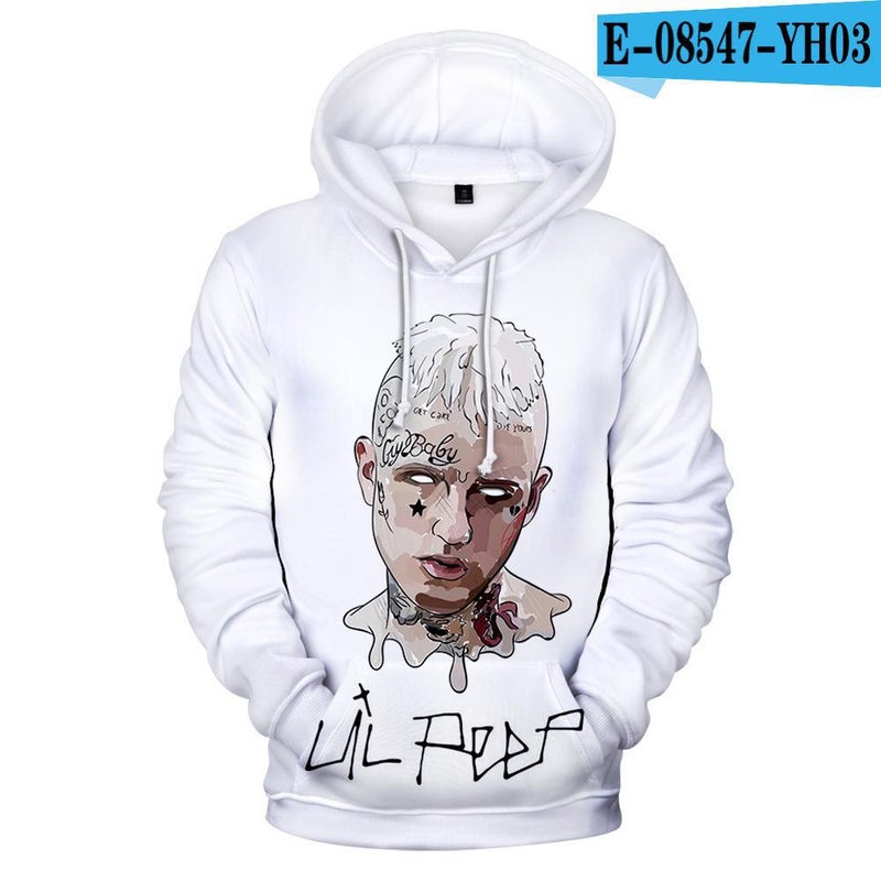 Cross-border AliExpress European and American rapper lil peep surrounding 3D digital printing casual hooded vests J Style 