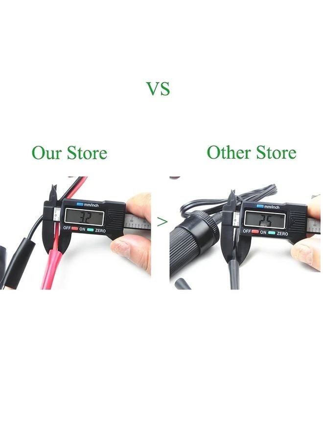 12V 50A RV Extension Cord With Battery Clamps Car Socket Female Adapter 1pc - Image 5