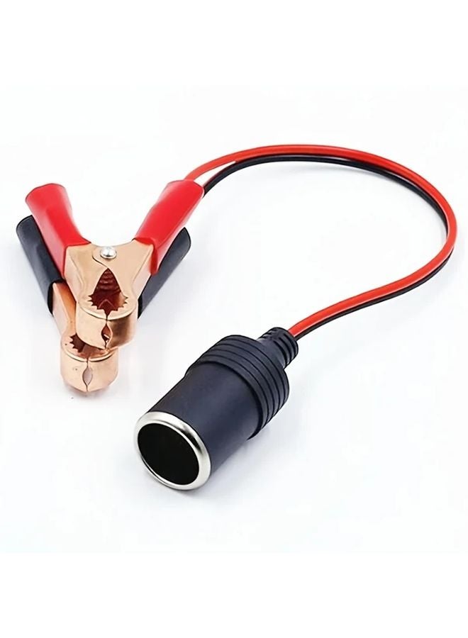 12V 50A RV Extension Cord With Battery Clamps Car Socket Female Adapter 1pc - Image 3