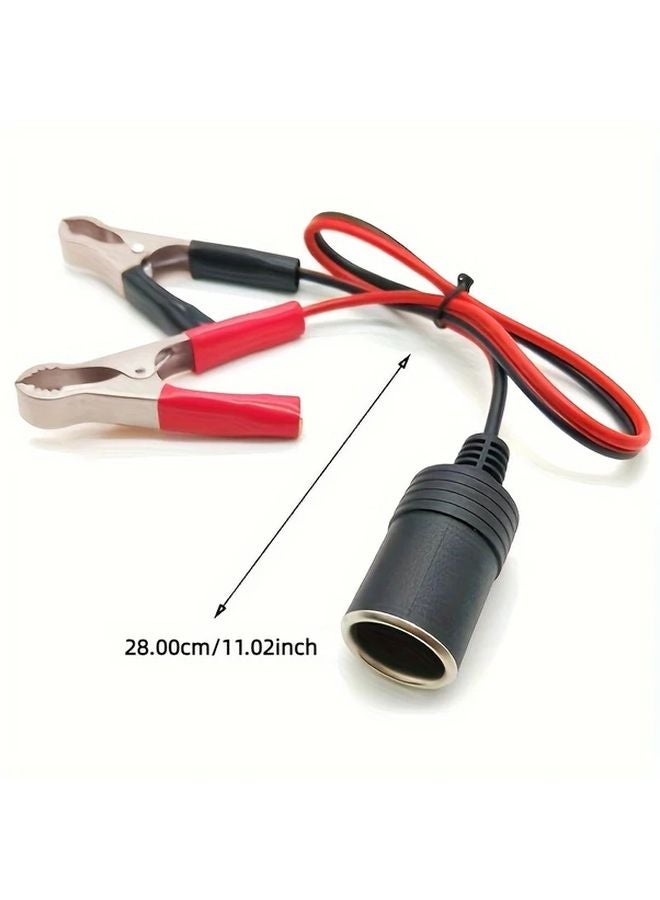 12V 50A RV Extension Cord With Battery Clamps Car Socket Female Adapter 1pc - Image 4