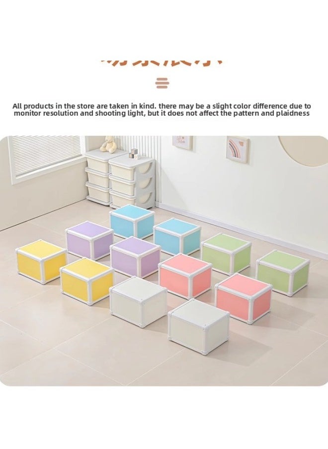 Generic - Multifunctional Music Stool Special Stool For Music Classroom Stage Stool Music Stool Building Blocks Stool Chorus Stool-Color:Large Arc Edge-steel Frame Model - Image 1