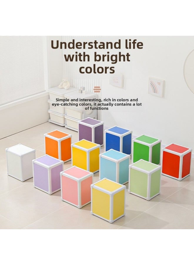 Generic - Multifunctional Music Stool Special Stool For Music Classroom Stage Stool Music Stool Building Blocks Stool Chorus Stool-Color:Large Arc Edge-steel Frame Model - Image 1