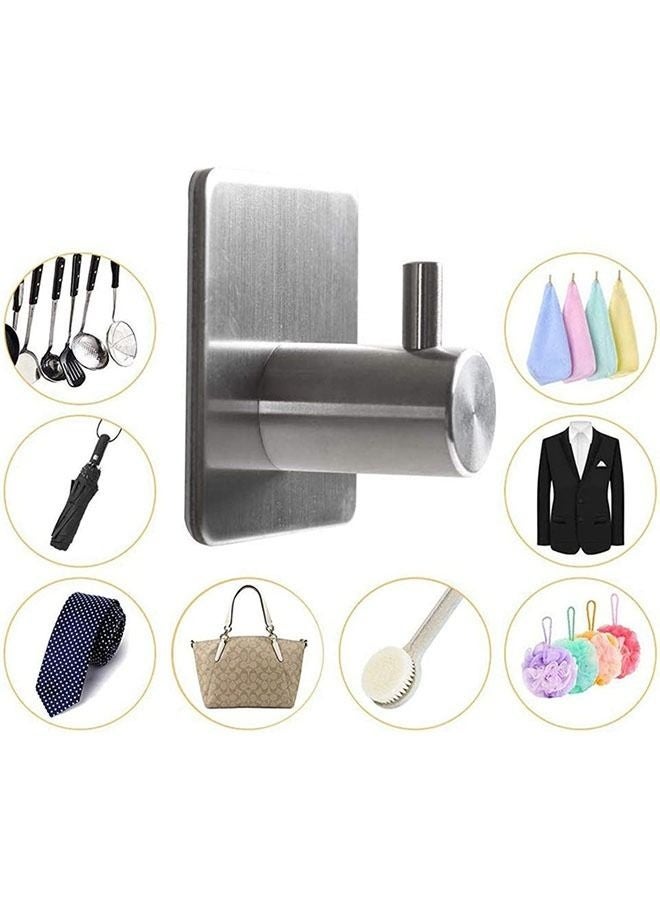 Wall Hung Bathroom Fixtures - 5-Piece Set Sus304 Matte Bathroom Hardware Set Including 40cm Towel Rack Toilet Paper Holder 2 Bath Towel Hooks 1 Bathrobe Hook (Silver) - Image 4
