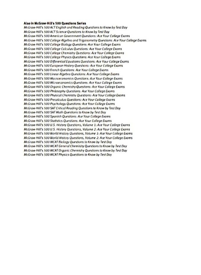 500 ACT Math Questions to Know by Test Day (Mcgraw Hill's 500 Questions to Know by Test Day  - Image 2