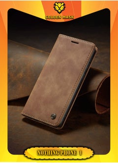 CaseMe For Nothing Phone (1) Flip Case Wallet Protection Leather Cover with Card Holder (Coffee) 