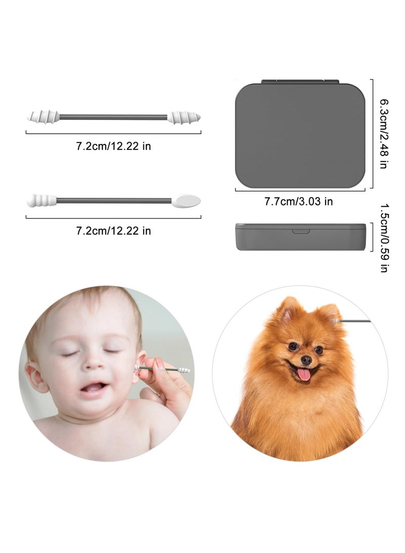 SYOSI Silicone Cotton Swab with Double Tips and Storage Case, Reusable Cotton Buds for Ear Cleaning and Makeup Removal  - Image 2