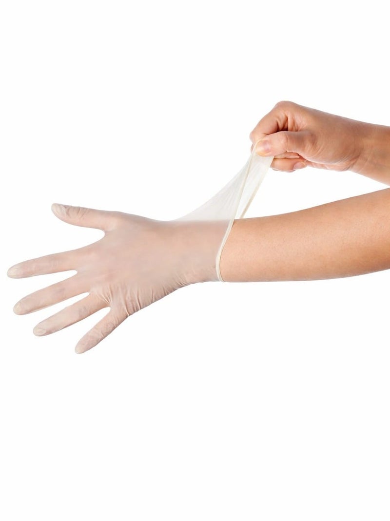 TouchFlex Disposable Vinyl Exam Gloves Medium Powder Free, Latex Free Medical Grade Protective Gloves for Medical, Cleaning & Food Handling Box of 100 - Image 4