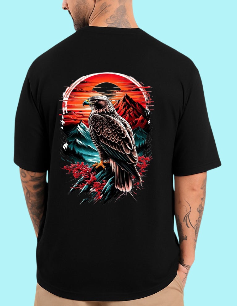 DIVIS Men's Black Graphic T-Shirt for Casual Wear - Image 1
