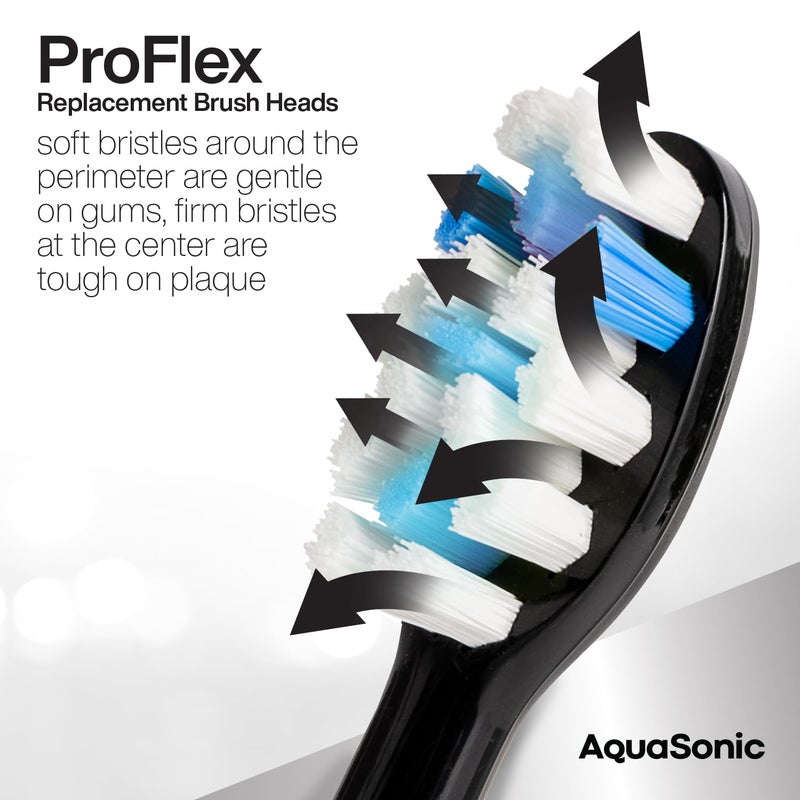AquaSonic Duo PRO 8-Pack Replacement Brush Heads - Upgraded Proflex Brush Heads for Improved Plaque Removal - ADA Accepted - Genuine AquaSonic - Image 3