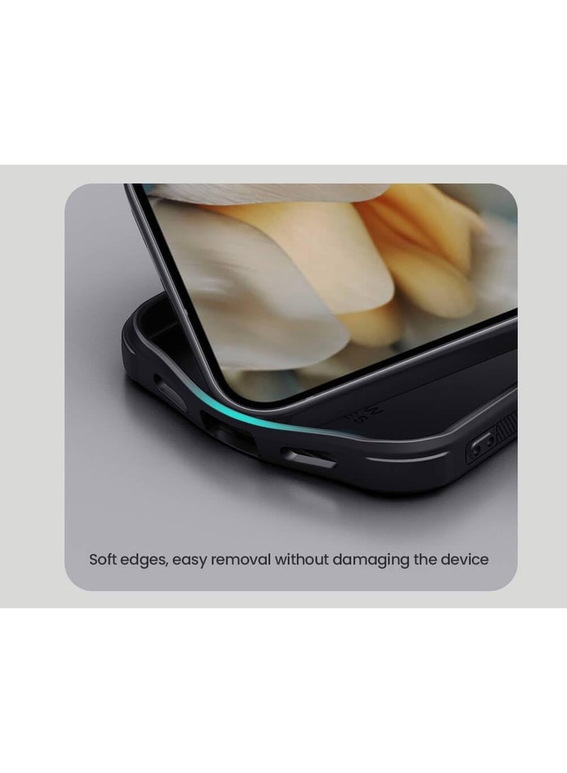 Muzz حافظة لجهاز جوجل بيكسل 10 برو 2025 درع فائق التجميد برو ظهر صلب حافة ناعمة (PC + TPU) غطاء ممتص للصدمات حواف مرتفعة لحماية الكاميرا ألوان متنوعة لجهاز جوجل بيكسل 10 برو أسود - Image 2