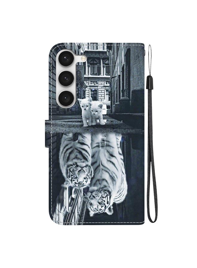 اس-توب جراب لهاتف Samsung Galaxy S23 5G مصنوع من الجلد برسومات ملونة وملمس كريستالي - Image 3