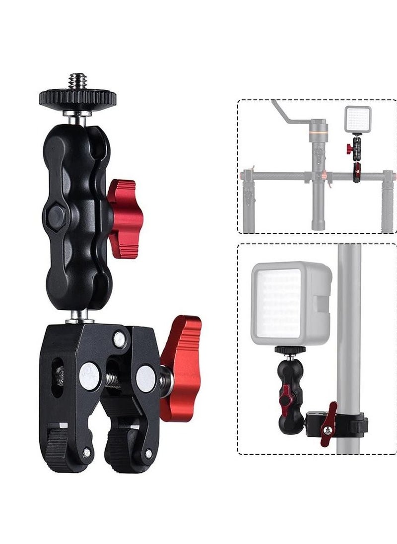 Generic Super Camera Clamp Mount Double Ball Head Adapter Fence Desk Table Mount for Ronin-M/Insta360/Gopro Ball Head  - Image 1