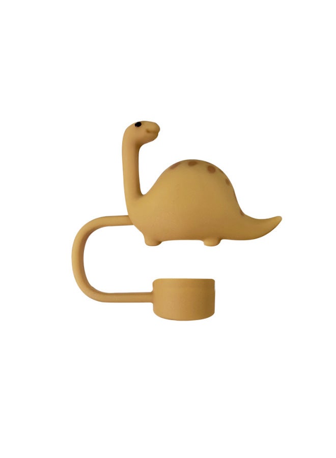 Food Grade Silicone Straw Cap Dinosaur Shape 10mm Silicone Straw Plug Stanley Straw Cup Matching Dust Plug-Color:Diplodocus 10mm  - Image 1