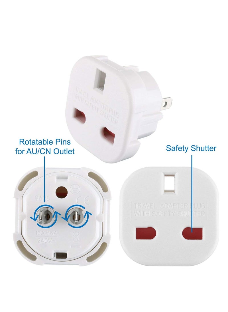 UK to US Travel Adaptor Plug with Safety Shutter and Rotatable Pins, Suitable for People from UK/EU/UAE/KSA/HK/Singapore Travelling in US/JP/Canada/Australia/China etc.(3 Pieces) - pzsku/Z2F72A10B4276104E5641Z/45/_/1724321489/227c0d6e-e505-41ca-a949-6425418d322f