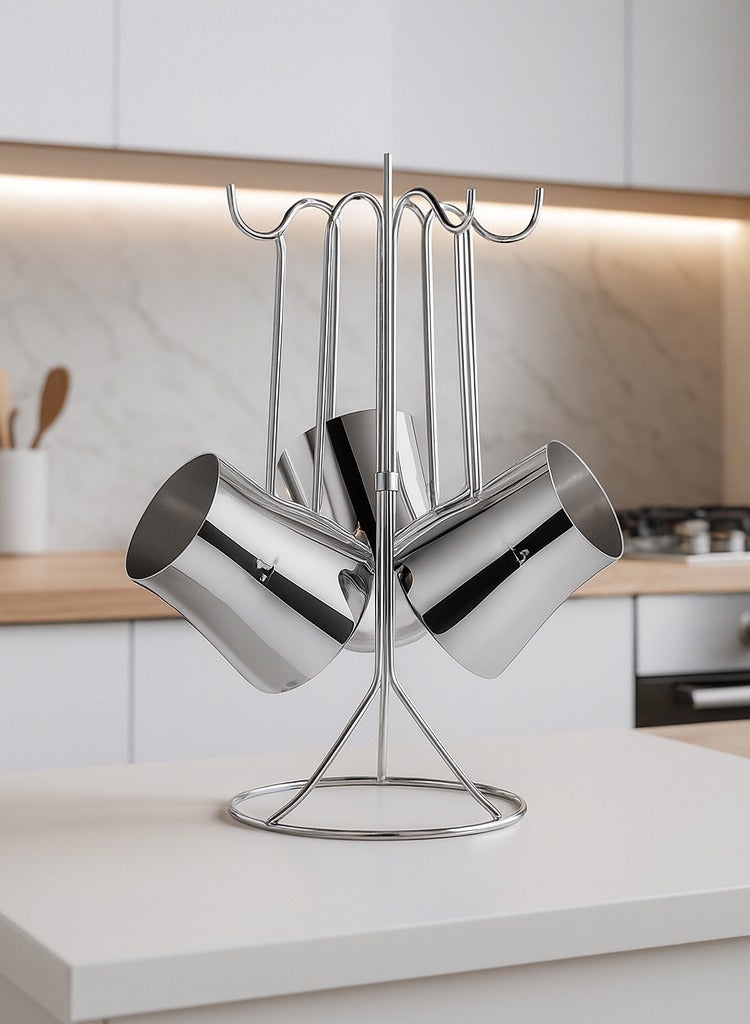 سوفرام طقم ركوة قهوة سوفرام استيل تركي عالي الجودة 4 قطع - Image 1