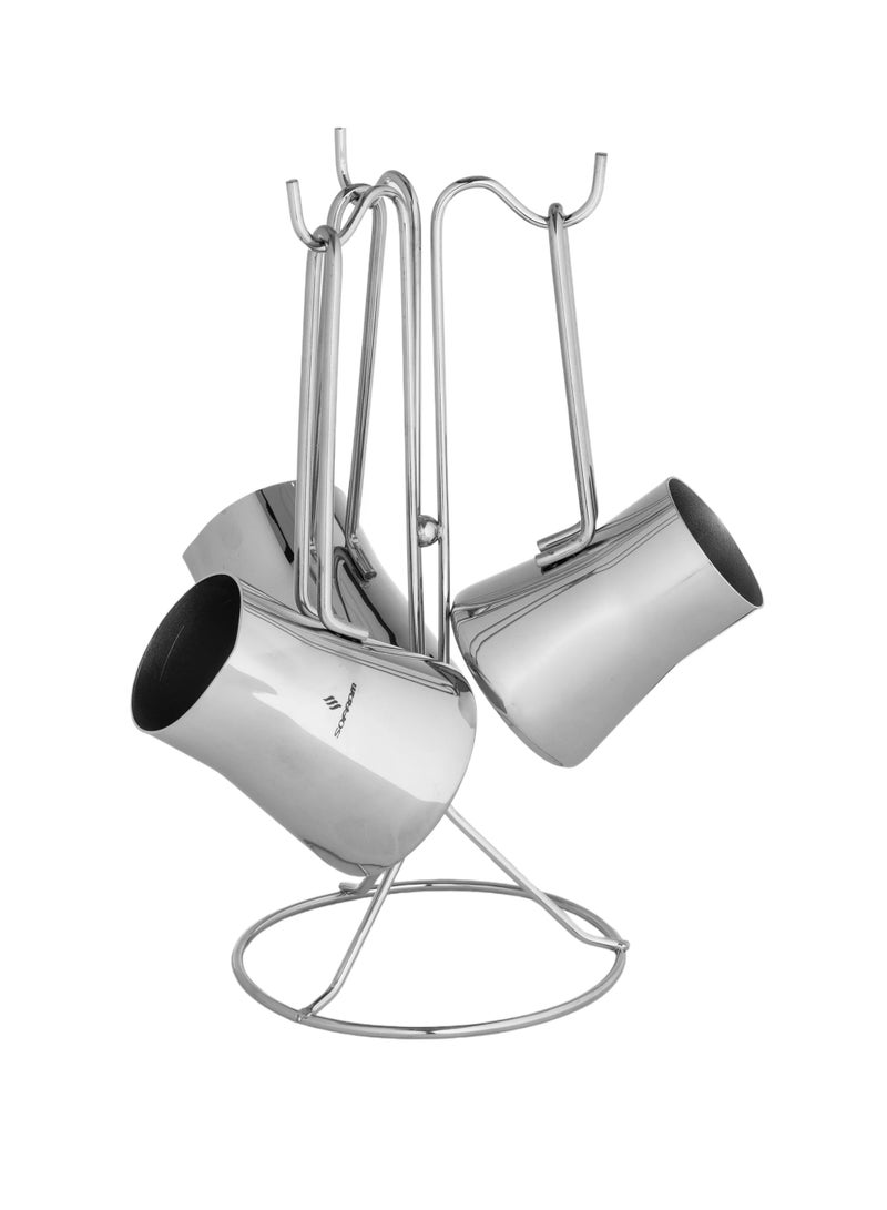 سوفرام طقم ركوة قهوة سوفرام استيل تركي عالي الجودة 4 قطع - Image 3