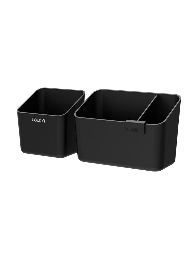 loukin Magnetic and Adhesive Marker Holder, Dry Erase Marker Holder with Diver, 1 Small Holder + 1 Mini holder, Magnetic Storage Organizer for Whiteboard or Refrigerators(Black) - Image 1