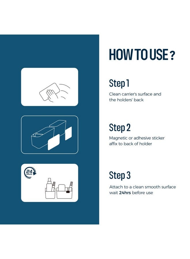 loukin Magnetic and Adhesive Marker Holder, Dry Erase Marker Holder with Diver, 1 Small Holder + 1 Mini holder, Magnetic Storage Organizer for Whiteboard or Refrigerators(Black) - Image 3