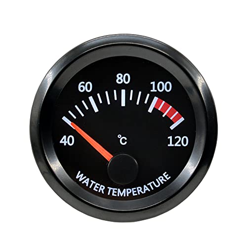ESUPPORT Universal Car 52mm Pointer Water Temp Temperautre Gauge Meter Kit Celsius White LED Light Pointer Indicator Dail Display Electronic - Image 1