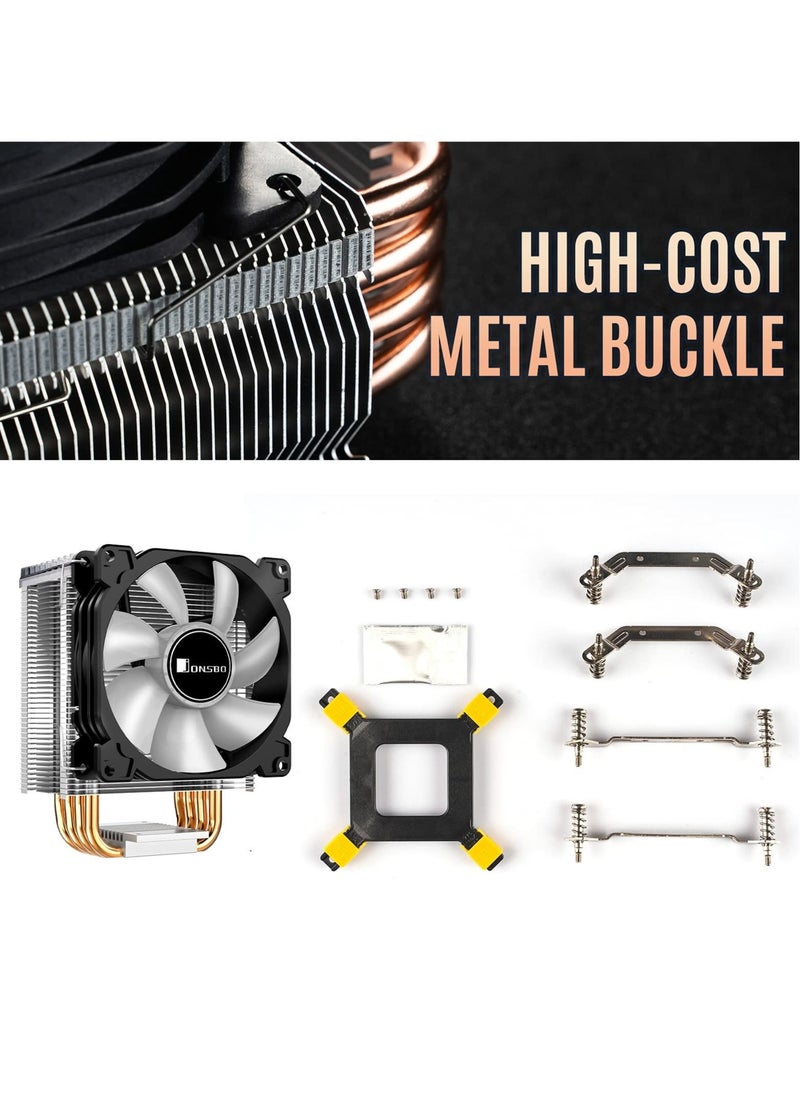 Captaintech - CPU Air Cooler, CR1400 RGB 4 Heat-Pipes, 126mm RGB CPU Fan, Removable 92mm PWM Fans, ARGB Light Sync with Motherboard, 5V 4-pin RGB CPU for AMD Ryzen/Intel LGA 1700 115X, Black - Image 1