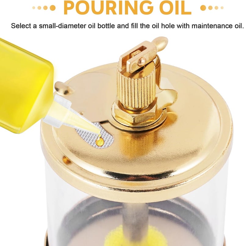 YUCHENGTECH 1/4" PT Sight Gravity Drip Feed Oiler Thread Needle Valve Type Oil Cup Drip Oiler (400ml) - Image 5