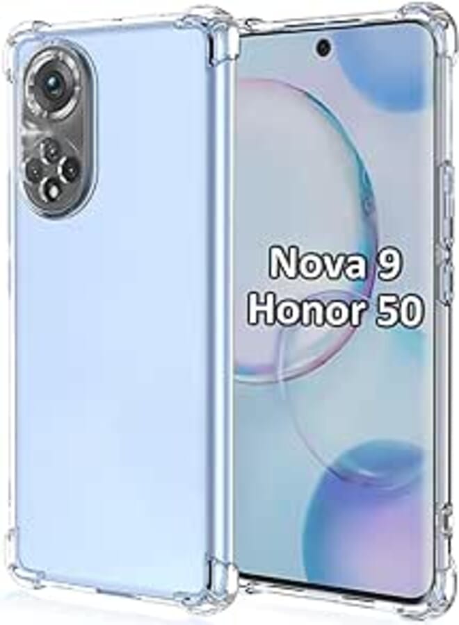 USTIYA Case for Honor 50 / Huawei Nova 9 Case Clear TPU Four Corners Protective Cover Transparent Soft funda