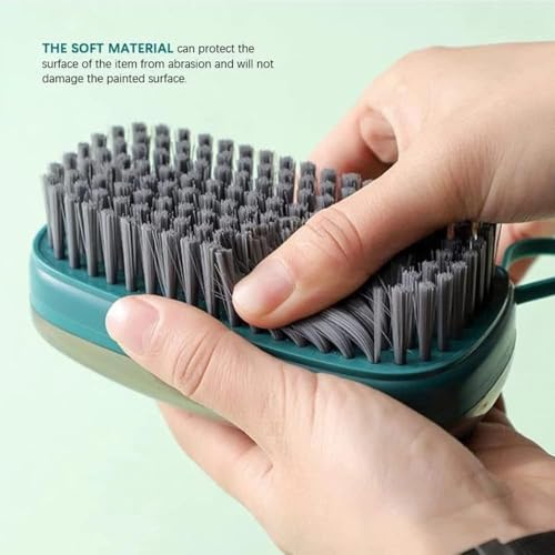 KRYLAR Multi-Functional Cloth Brush for Washing Clothes Kitchen Dish Cleaning Liquid Dispenser Soft Bristles for Laundry Shoe Good Scrubber Cleaner Washing Pot Tile Household Cleaning Tool |Multicolor - Image 2