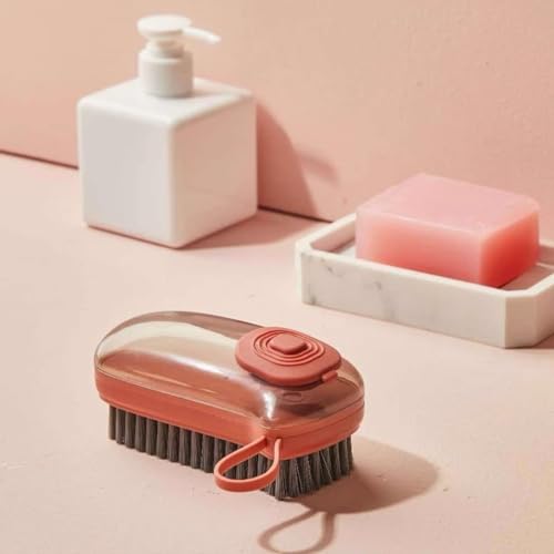KRYLAR Multi-Functional Cloth Brush for Washing Clothes Kitchen Dish Cleaning Liquid Dispenser Soft Bristles for Laundry Shoe Good Scrubber Cleaner Washing Pot Tile Household Cleaning Tool |Multicolor - Image 1