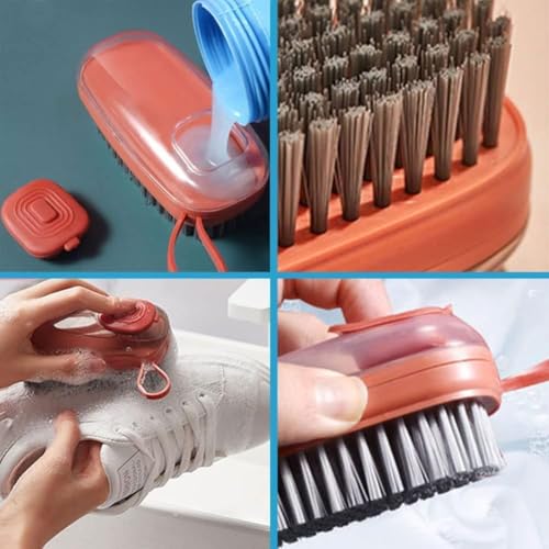 KRYLAR Multi-Functional Cloth Brush for Washing Clothes Kitchen Dish Cleaning Liquid Dispenser Soft Bristles for Laundry Shoe Good Scrubber Cleaner Washing Pot Tile Household Cleaning Tool |Multicolor - Image 5