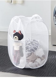 TYCOM Foldable Pop Up Net Laundry Basket Storage Solution Compact Bin Mesh Collapsible Bag  Laundry Hamper  Collapsible Laundry Basket with Durable Handles & Side  - Image 1