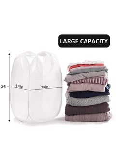 TYCOM Foldable Pop Up Net Laundry Basket Storage Solution Compact Bin Mesh Collapsible Bag  Laundry Hamper  Collapsible Laundry Basket with Durable Handles & Side  - Image 2