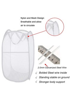 TYCOM Foldable Pop Up Net Laundry Basket Storage Solution Compact Bin Mesh Collapsible Bag  Laundry Hamper  Collapsible Laundry Basket with Durable Handles & Side  - Image 3