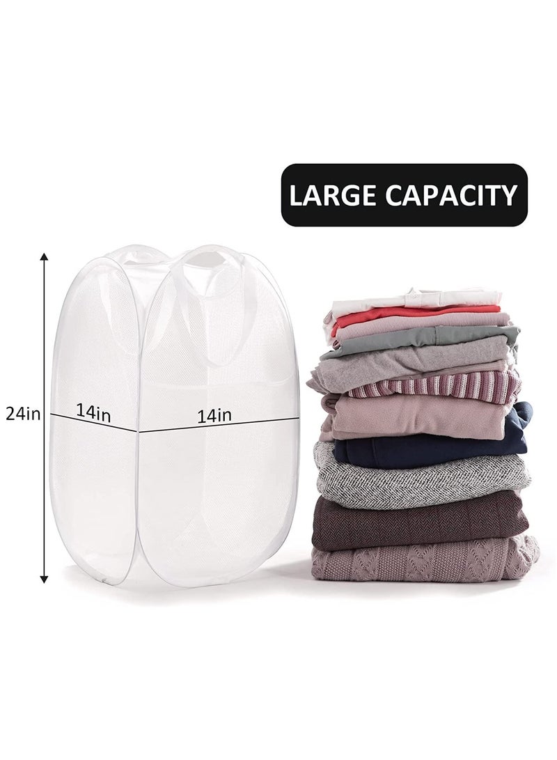 TYCOM Foldable Pop Up Net Laundry Basket Storage Solution Compact Bin Mesh Collapsible Bag  Laundry Hamper  Collapsible Laundry Basket with Durable Handles & Side - Image 3